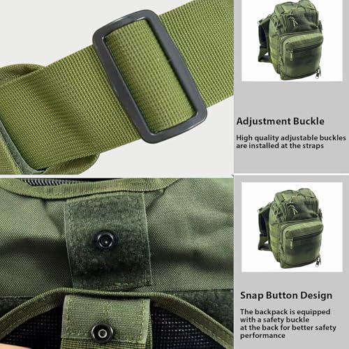 Tactical Sling Backpack for Men，Military Sport Bag Pack Sling Shoulder Backpack Tactical Crossbody Bag EDC Molle Assault Range Bag Chest Pack for Hiking Camping Outdoor - Green - color: Green