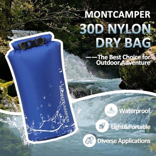 Waterproof Dry Bag 10L – 30D Nylon Roll Top Dry Sack with PU Coating, Lightweight Water-Resistant Storage for Kayaking, Camping, Hiking, Fishing & Beach (Blue) - color: Blue, size: 10L