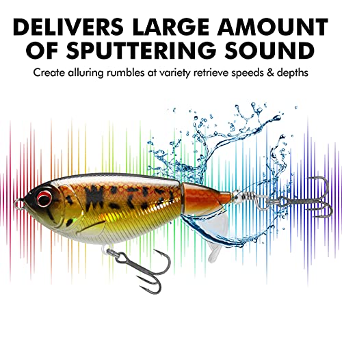 TRUSCEND Popobait Easy Catch Fishing Lures with BKK Hooks, Instant Startup, Longer Cast, Balanced Spray/Sound/Swim, Plopper Topwater Lures for Bass, Trout, Pike, Walleye, Freshwater Saltwater Fishing - color: B2-3.2",0.46oz