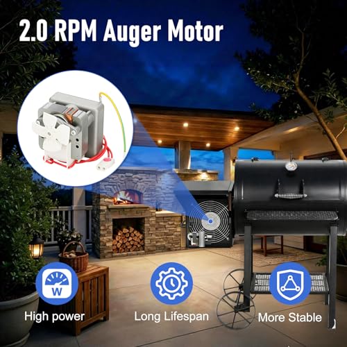 Auger Motor,Grill Induction Fan Kit, Fire Burn Pot and Hot Rod Ignitor,Traeger Parts Replacement Traeger Grill Parts for Pit Boss Grill Parts and Auger Motor Traeger Grill for BBQ Traeger Fan Kit - color: black