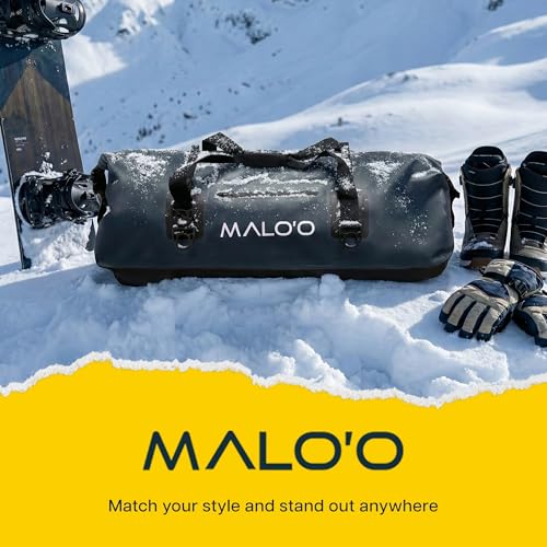 Malo’o Waterproof Dry Duffel, Heavy-Duty Roll Top Waterproof Gear Bag with Shoulder Strap & Molle Loops, Marine Duffel for Kayaking, Boating, Camping, Beach & Travel, Black, 100L - color: Black, size: 100L