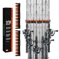 KastKing V15HD Heavy Duty Vertical Fishing Rod Holder – Wall Mounted Fishing Rod Rack, Store 15 Large Rods or Fishing Rod Combos in 18 Inches, Great Fishing Pole Holder and Rack, 2 Packs - color: Black - 2 Pack - Upgraded (Heavy Rod Combo, Store 30 rods)