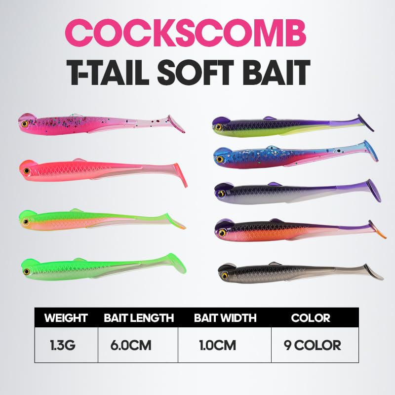 TPR Simulation Fake Corn Soft Baits Corn Carp Fishing Lures Floating Baits with Nice Scent for Carp,Trout Fishing,Cat Fish - color: Multi- 20PCS T-tail Cockscomb Fish