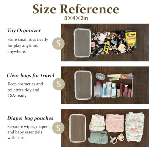 4 pcs Clear Zipper Pouches,Hard Shell Zipper Case, Toiletry Bag for Travel, CLear Diaper Bag, Toiletry Pouch, Travel Organizer, Cosmetic Bag,Toy Storage Bins (M+3S)(Black) - color: Black, size: M+3S