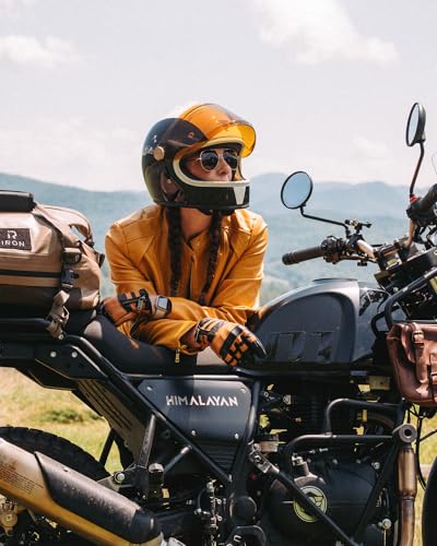 IRON JIA'S Motorcycle Dry Bag - Waterproof Duffle & Luggage Tail Bag Saddle Bags with Roll Top Closure, Shoulder Straps, Inner Pocket and Mesh Pocket (Brown, 50L) - color: Brown, size: 50L