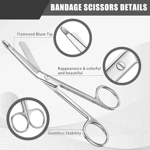 BBTO Hemostat Curved and Straight Hemostat Forceps Piercing Pliers Forceps, Stainless Steel Straight and Curved Pliers, Fishing Tweezer(Silver,4 Pcs) - color: Silver