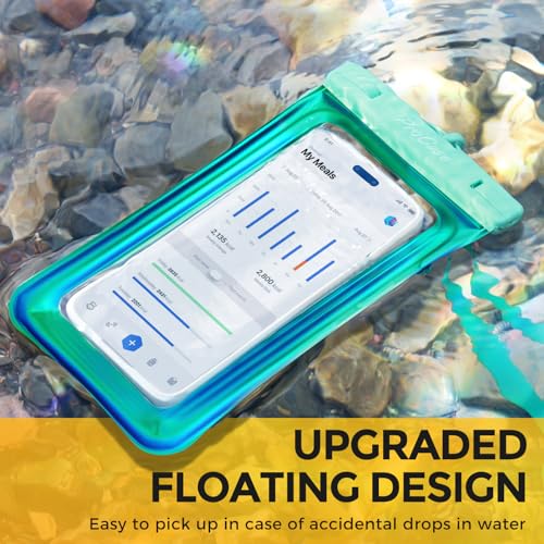 ProCase 2 Pack Floating Waterproof Phone Pouch IPX8,Universal Dry Bag Fits iPhone 17/16/15/14/13 Series,Galaxy S24/S23/S22, Pixel 8/7 (Up to 7”),Touchscreen,Underwater & Snow Protection -Whitegreen - color: White/Green