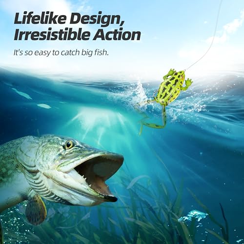 Soft Frog Lures, Topwater Swimbaits for Bass Fishing, Realistic PVC Design, Weedless Hooks, Perfect for Freshwater & Saltwater, Effective Fishing Lures for Pike & Snakehead - style: 4pcs-style D
