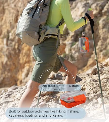 Small Waterproof Box Mini Dry Box Waterproof Container Watertight Storage Case Small Waterproof Boxes for Kayaking Boating Orange Drybox, 5.5" L x 4" W x 2.4" H
