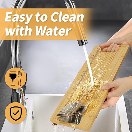 EXJIOTA Fish Cleaning Board, Fish Fillet Board with Clamp Fillet Knife and Gloves, Portable Fishing Measuring Board 18 inches, Fish Cleaning Kit Gifts for Fishing Man Woman