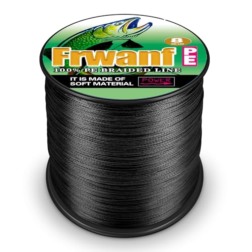 8 Strand Braided Fishing Line - Colorfast - Zero Stretch - High Strength - Abrasion Resistant Braided Line - Thousands of Choices in 9 Colors - Professional Performance in Salt or Fresh Water - color: Black (do not fade), size: 6LB-328Yards-0.10MM(do not