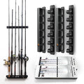 OJYDOIIIY Wall Mount Fishing Rod Holders,Vertical Fishing Pole Storage Rack for Garage 2 Packs - color: 2 Packs, 12 Rods