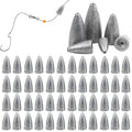 Fishing Weights Sinkers, 50pcs Bullet Fishing Sinkers Worm Weights Slip Sinkers Sliding Fishing Weight for Bass Fishing Pitching and Flipping Texas Rig Saltwater Freshwater Fishing Tackle - style: 1/2oz-50pcs