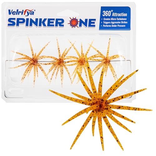 Tentacle Creature Lure, Japanese Style Soft Plastic Baits for Bass Fishing - for Drop Shot, Wacky Rig/Neko Rig and Finesse, Slow Sinking, Soft Bait by Velrifya - color: 08-Amber Craw, size: 2.7-INCH