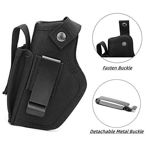 Tactical Fanny Pack Gun Holster Concealed Carry Pistol Military Tactical Waist Bag Waterproof Molle EDC Pouch with USA Flag Patch - color: Black with Holster