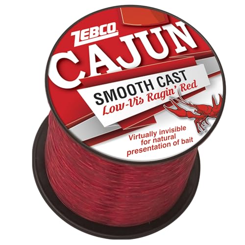 Zebco Cajun Line Smooth Cast Fishing Line, Low Vis Ragin' Red - color: Quarter Pound Spool, style: 1600-yard/8-pound