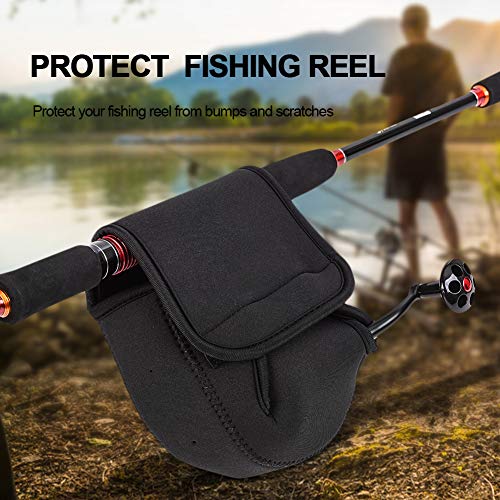 2 Sizes Leo Spinning Reel Cover, Baitcasting Trolling Fishing Reel Pouch Bag, Fishing Spinning Reel Cover Pouch for Outdoor Use - size: Small