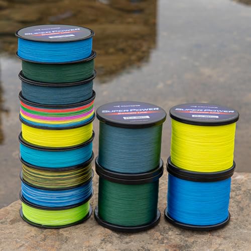 KastKing SuperPower Braided Fishing Line - Abrasion Resistant Braided Lines – Incredible Superline – Zero Stretch – Smaller Diameter – A Must-Have! - color: X4-New-Sky Blue, size: 15LB(300 Yds)