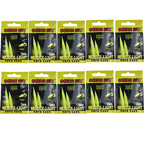 QualyQualy Glow Sticks for Fishing Lures Soft Baits Worms Jig Tails Light, Light Sticks for Soft Plastic Lures, Fishing Lures Glow Stick 100 Pcs 20 Pcs