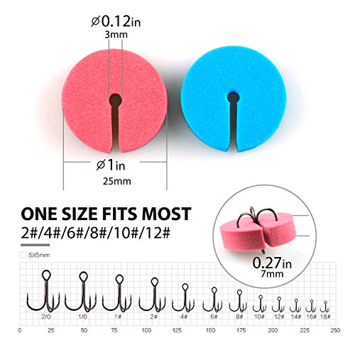 Fishing Hook Covers Hook Bonnets Treble Hook Guards - One Size Fits Most, Tangles Free, EVA Material Fishing Hook Caps Protect Your Sharp Hooks and Long Using - color: Red & Blue, size: 4#, 6#, 8#, 10#