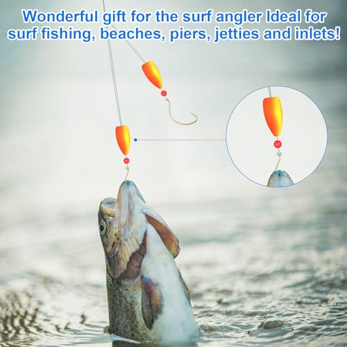 Arrowbash 16 Pcs/ 8 Pcs Pompano Rigs for Surf Fishing Floats Pre-Rigged Saltwater Gear Tackle with 1/0 Circle Hooks for Casting Pier Jetty Fishing