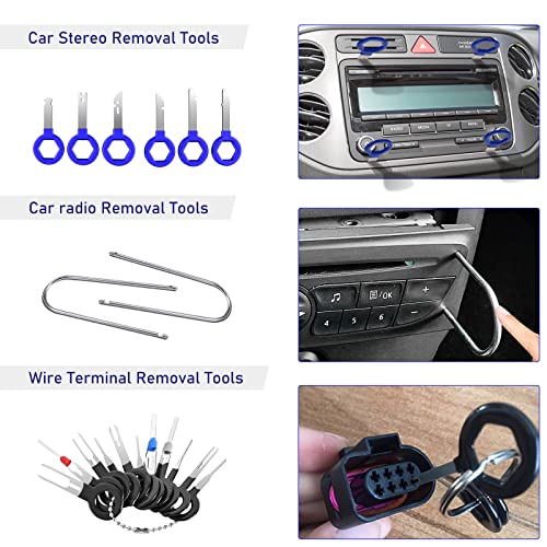 GLK 248pcs Trim Removal Tool, Pry Tool, Door Panel Removal Tool Kit | Fasteners Remove Tool with Car Retainer Bumper Clips, Automotive Hook Set, blue - color: Blue