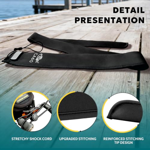 SF Neoprene Fishing Rod Sleeve Rod Cover for Casting, Spinning, Trolling Fishing Rods Protect Cover Floating Rods Storage Case,Hook Resistant - color: Black-1, size: Length:70 in, style: Casting/Trolling