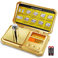 Fuzion Gram Scale 200g/0.01g, Jewelry Scales Digital Weight Grams and Ounces, Digital Pocket Herb Scale with 6 Modes, Tare for Herbs, Jewelry, Small(50g Weight & Battery Included) - color: Gold, size: 200/0.01g