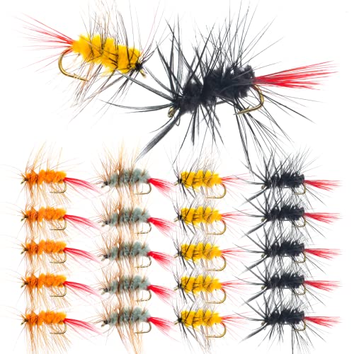 Fly Fishing Poppers, Topwater Fishing Lures Bass Crappie Bluegill Sunfish Panfish Trout Salmon Perch Steelhead Flies for Fly Fishing Bass Panfish Bluegill Trout Salmon - color: 20pcs-fly fishing