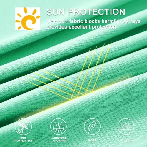 Willit Women's UPF 50+ Sun Protection Hoodie SPF Shirt Long Sleeve Hiking Fishing Outdoor Shirt Lightweight Hoodie - color: Light Green, size: Small