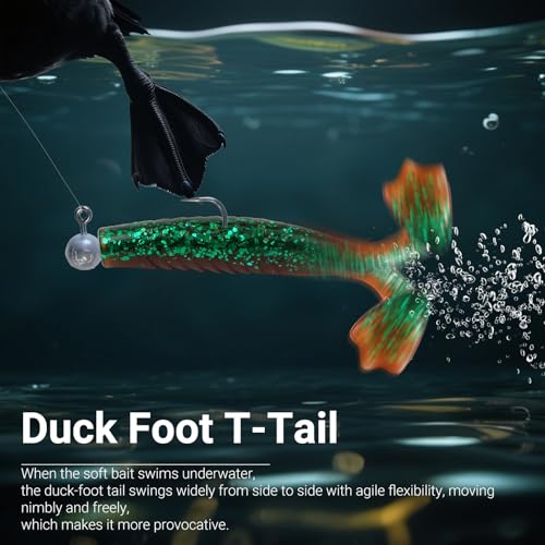 30Pcs Paddle Tail Swimbaits Soft Lures Kit with 5 Lead Jig Heads | Boxed Fishing Set for Bass, Trout, Walleye, Crappie | 2.6in Saltwater/Freshwater Ready | Durable High-Visibility Swimbaits
