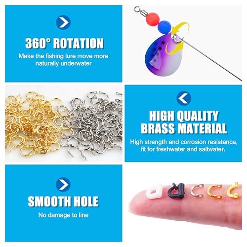 Shaddock Fishing Spinner Clevis Kit, Quick Change Spinner Easy Spin Clevis for Lure Making Spinnerbait Parts Crawler Harness Spinner Supplies Walleye Rig Accessories Freshwater Saltwater - color: Mixed-240pcs
