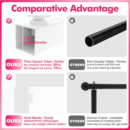 Over The Table Rod Stand with Clamps Adjustable 13''-42'' Tall 29"-98" Length White Table Arch Hanging Stand for Wedding Birthday Party Halloween Christmas Decoration - color: White