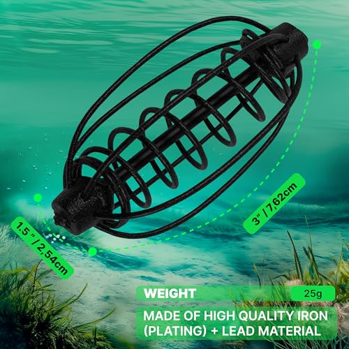 10pcs Spring Fishing Feeder Carp Сrucian Bream Tackle Cage - color: Black, size: 25g