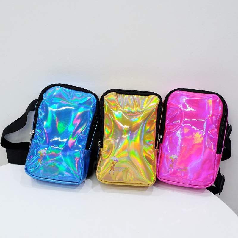 Holographic Thigh Bag | Leg Harness for Women | Outdoor Waist Pouch | Carnival Hiking Travel Fanny Pack with Adjustable Straps | Blue - color: Blue