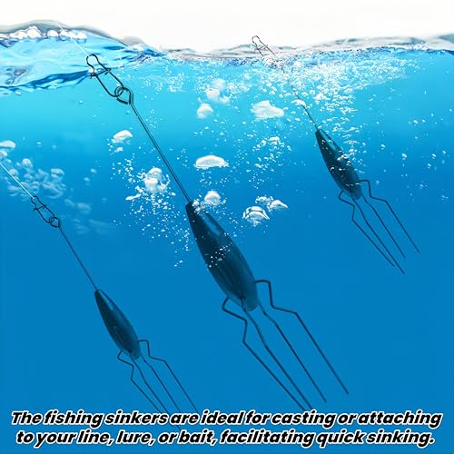 3Pcs Sputnik Sinkers Fishing Weights Sinkers Surf Casting Fishing Sinkers Lead Weights Sinkers Long Tail Fishing Weights Drop Shot Sinkers for Saltwater Catfish Beach Sand Ocean-1oz - size: 1.5oz