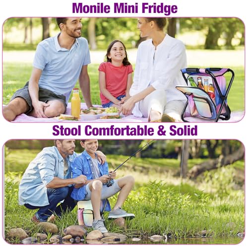 Kikerike Backpack Stool Cooler Chair Heavy Duty 300 LBS Max Load Portable Lightweight Stool Backpack Folding Fishing Cooler Seat for Camping Hunting Fishing - Multicolor - color: Multi Color