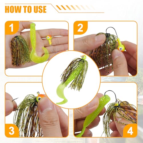 18 Bundles Silicone Jig Skirts 40 Strands Silicone Fishing Unbrella Replacement Skirts Quick Chang for Spinnerbait Bass Jig Lure Making Accessories - style: Yellow&green-18pcs