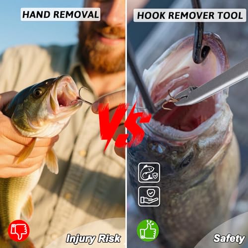 Booms Fishing R1 Stainless Steel Fish Hook Remover Extractor, 11-1/2 inches - color: Black_9.5"
