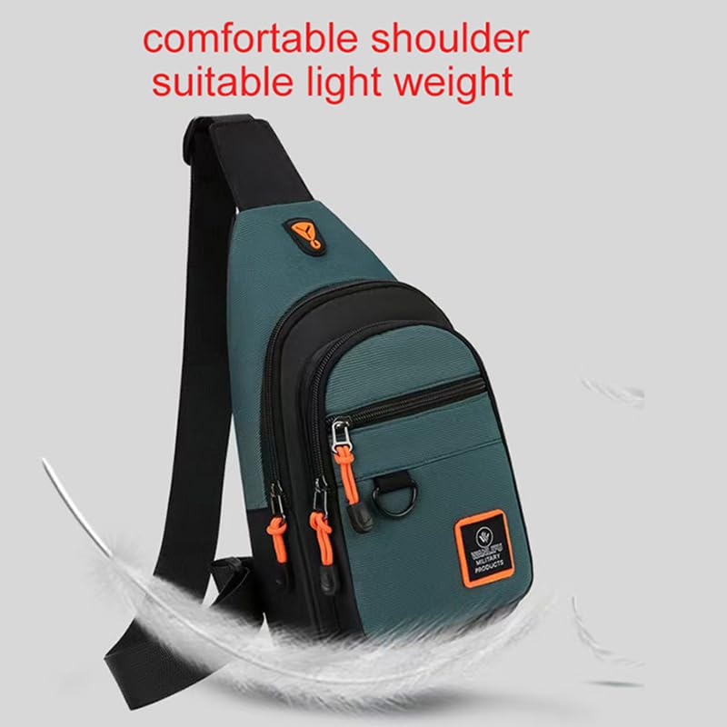 Sling Bag Small Sling Backpack Travel Backpack Hiking Daypack Adjustable Shoulder Strap Chest Bag Multipurpose Cross Body Bag(Green) - color: Green