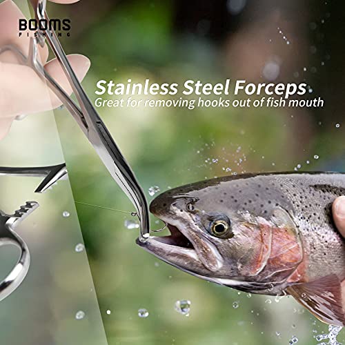 Booms Fishing FF2 Fly Fishing Accessories and Tools Kit, 5 in 1 Fly Fishing Gear Combo: Fly Fishing Forceps, Fly Fishing Nipper, Fly Fishing Leader Straightener, Zinger Retractor, Two-Sided Fly Box - style: 5 in 1 Combo