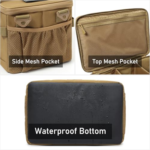 Tactical Camping Storage Bag 18L Tactical Utility Tote Bag Camping Cookware Organizer Trunk Organizer (Khaki) - color: Khaki