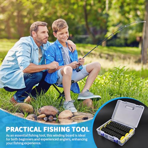 3 Pcs Fishing Leader Storage Organizer, EVA Foam Fishing Line Organizer with 12 Line Slots for Storing Lines Winding Board Rigs Holder Leader Tray Hook Keeper, with Tackle Box