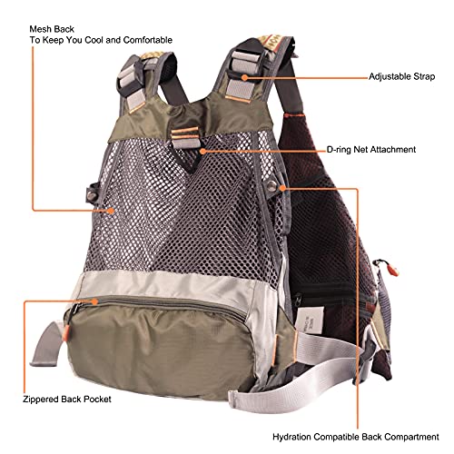 M MAXIMUMCATCH Maxcatch Fly Fishing Vest Pack for Men and Women Adjustable Outdoor Fishing (Vest/Sling Pack/Backpack) - style: Fly Fishing Mesh Vest