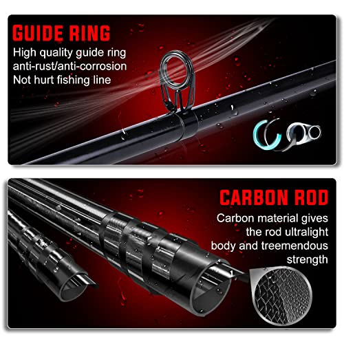 Sougayilang Fishing Pole with Spinning Reel Portable Fishing Rod Reel Combos - size: 2.7M/8.86FT Rod with 3000 Reel, style: Only Rod and Reel