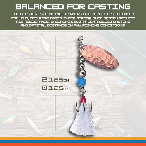Hipster Pro Pack Rooster Tail Fishing Lures - Proven Inline Spinner Baits, Premium Trout Spinners for Trout and Salmon River Fishing, 100% USA Made by Hofmann's Lures - color: Hammered Series