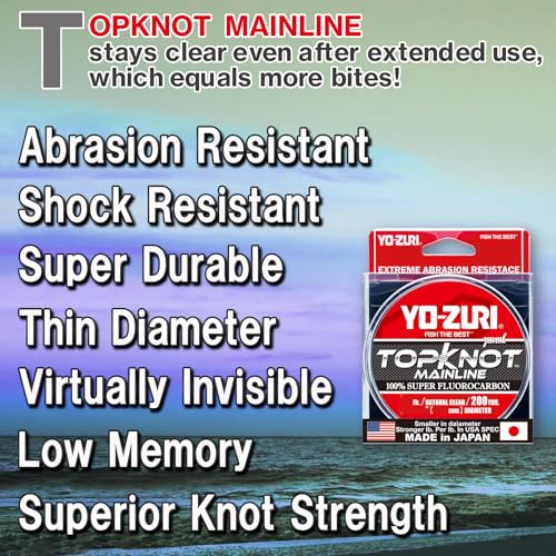 Yo-Zuri Topknot Mainline Natural Clear 200 Yards Fluorocarbon Fishing Line - style: 14 Pound