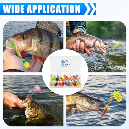 Spinnerbaits Rooster Bait Tail Fishing Lures Kit Inline Spinner Spoon Lures Bass Salmon Trout Hard Metal Spinner Baits for Saltwater Freshwater - style: 10pcs Spinnerbaits-c