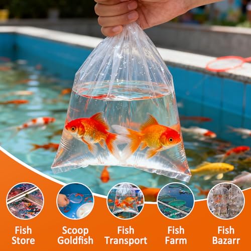Aquarium Fish Bags, Leak Proof Poly Bags, 3 Mil Extra Thickness Transporting Shipping Containers for Live Fish