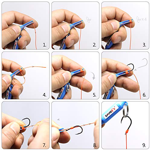 SAMSFX Fishing Hook Removal Tool Hook Quick Removal Device Security Extractor Fish Hook Disconnect Tool, Built-in Loop Tyer, Quick Knot Tying Tool and Hook Sharpener